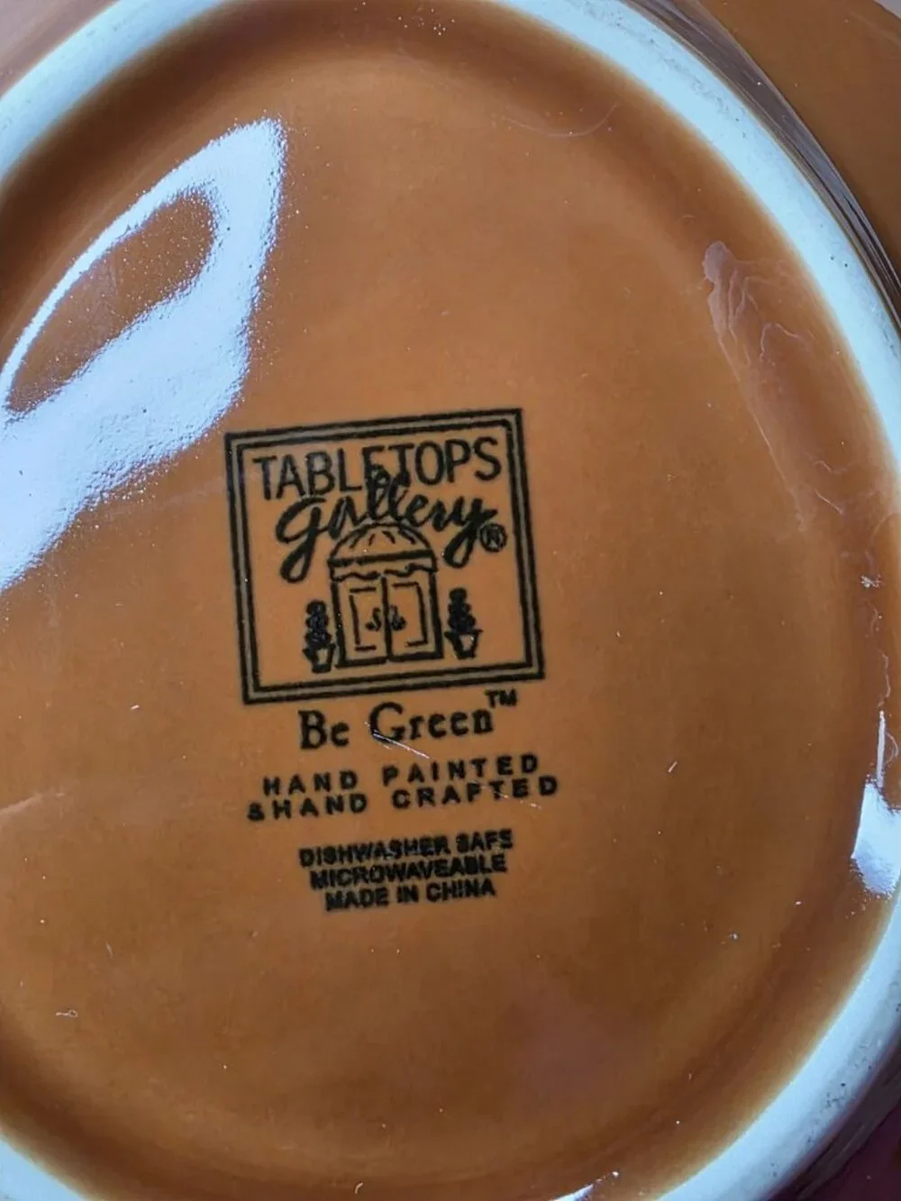 4 Leaf Shaped Hand Painted Crafted Ceramic Bowl Burnt Orange Rough Glazed Finish
